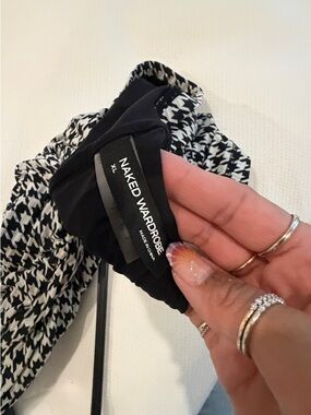 naked wardrobe Black & White Houndstooth Dress